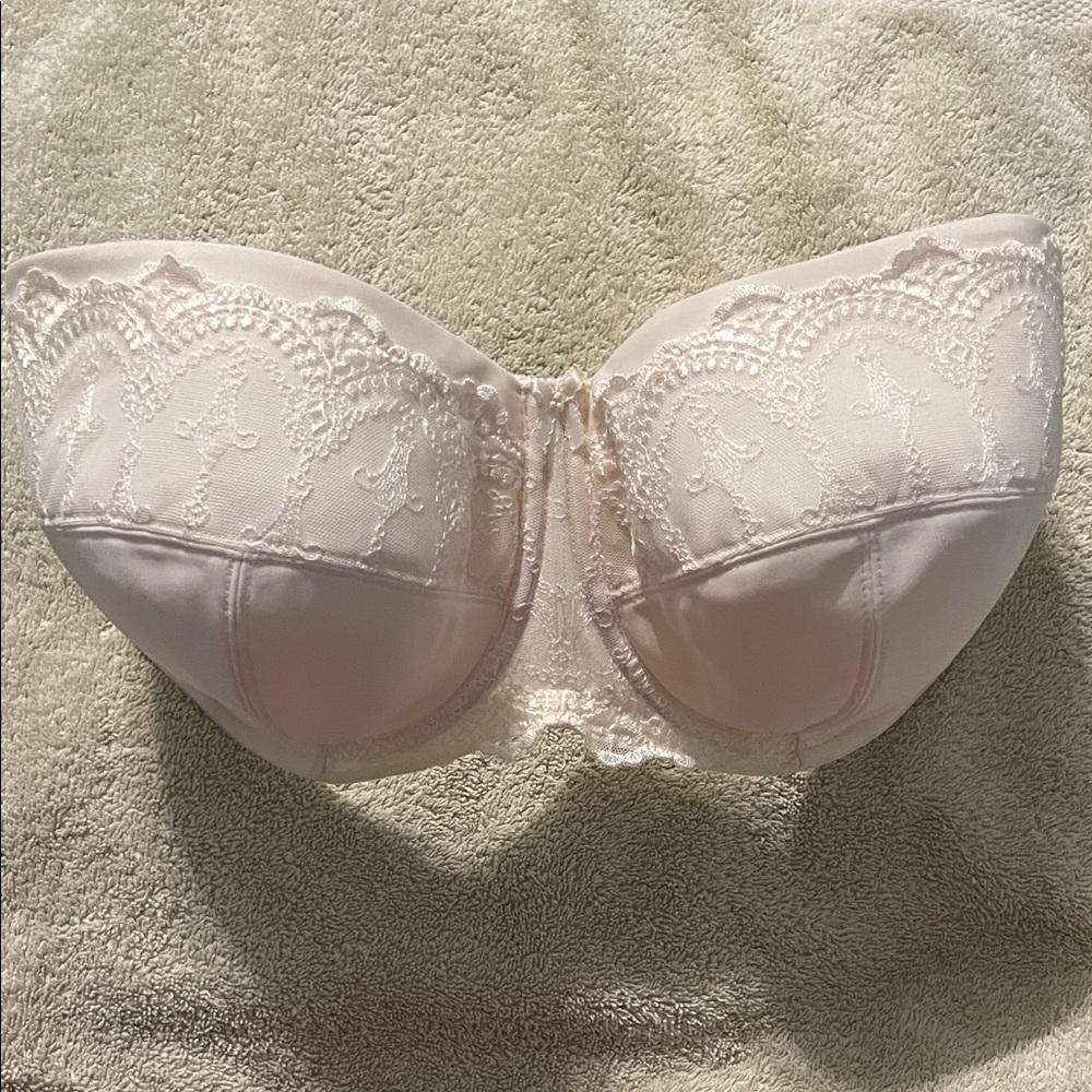 Panache Lace Strapless Bra - Cream Size 32 GG